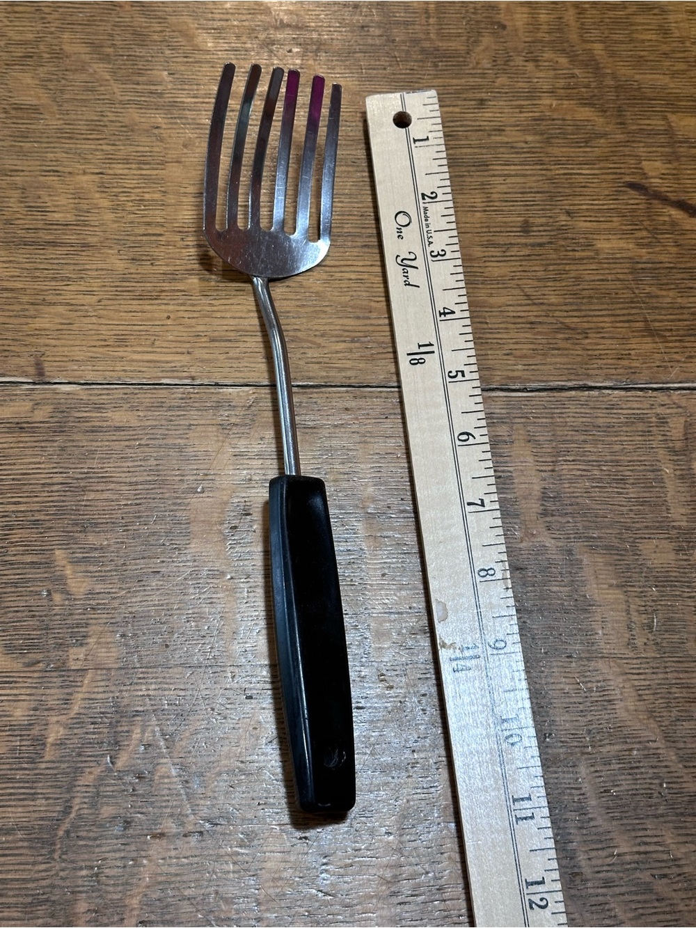 VTG FOLEY Pastry Fork Blender 6 Tines Black Handle Stainless Steel
